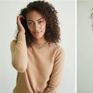 Quince Mongolian Cashmere Sweater in Camel XS